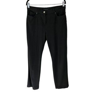 WEEKEND MaxMara FIT W13 Black Pants Strait Cut Trousers Size Med